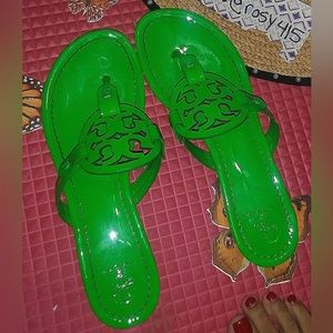 SALE☀Neon Tory Burch Miller Sandals RARE fluorescent green